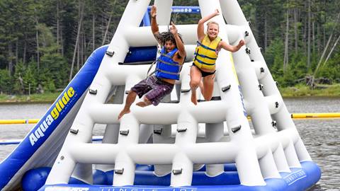 water inflatables at snowshoe mountains shavers lake